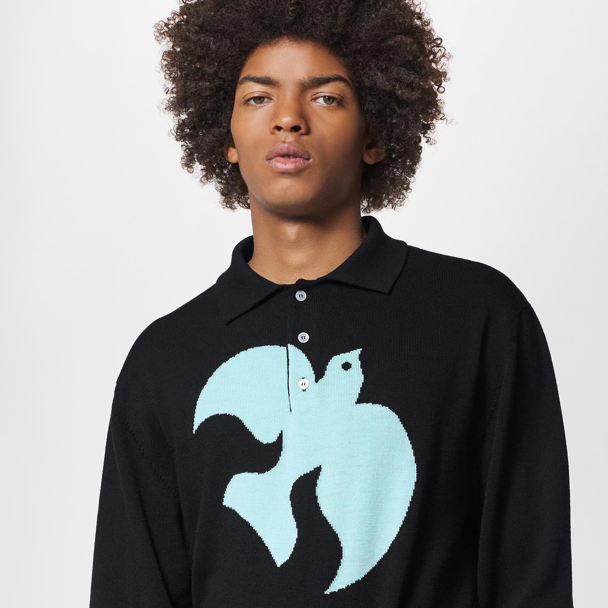 Graphic Long-Sleeved Knit Polo - Ready to Wear | LOUIS VUITTON